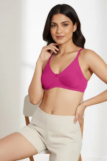 Buy Zivame Basics Double Layered Non Wired 3/4th Coverage Sag Lift Bra -  Fuchsia Rose